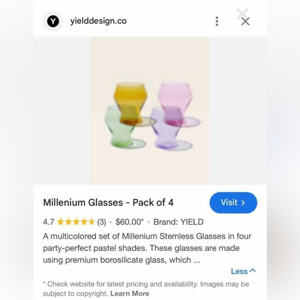 Millennium Glasses - Pack of 4